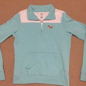 PINK quarter zip sweatshirt/pullover XS Mint